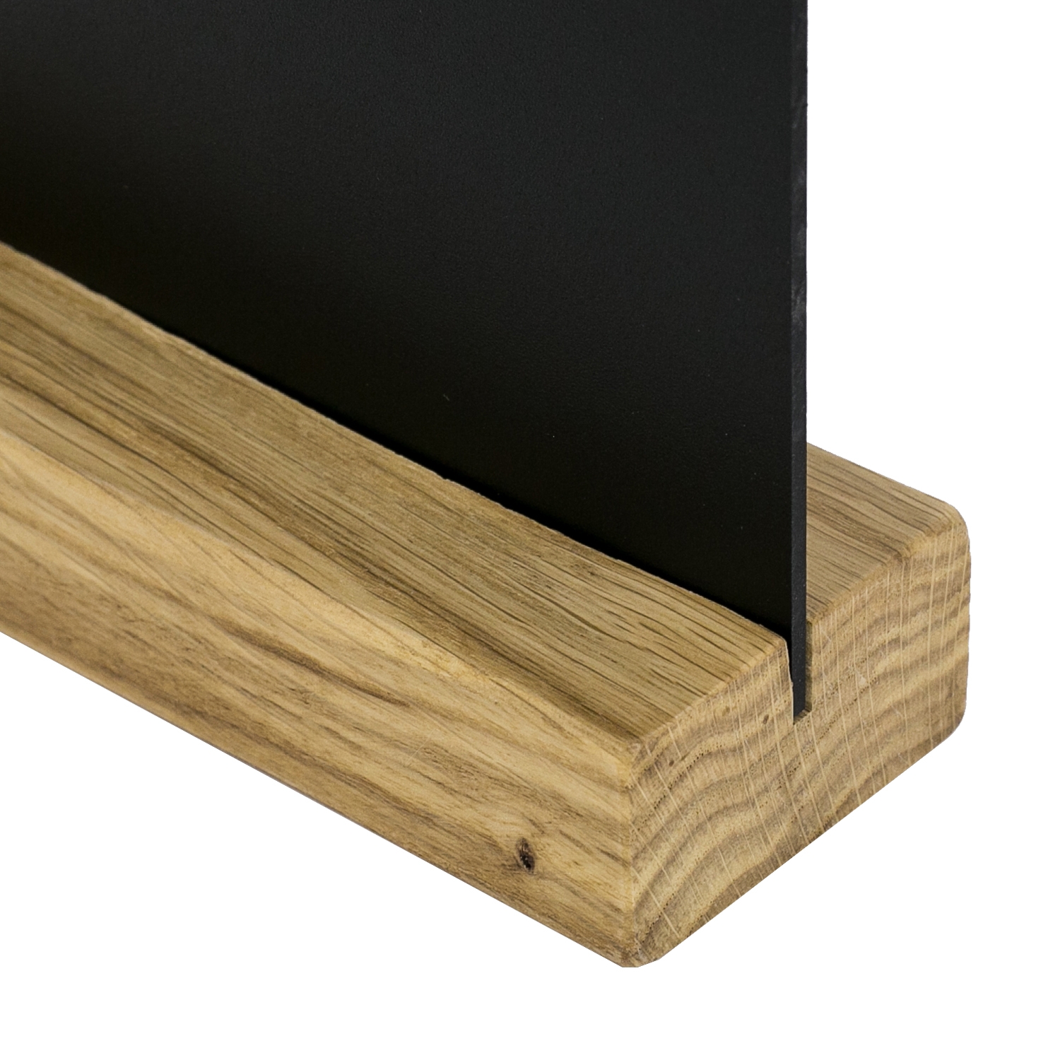 Kreidetafel mit Holzfuß als Tischaufsteller von HMF in DIN A6 Hochformat in Schwarz