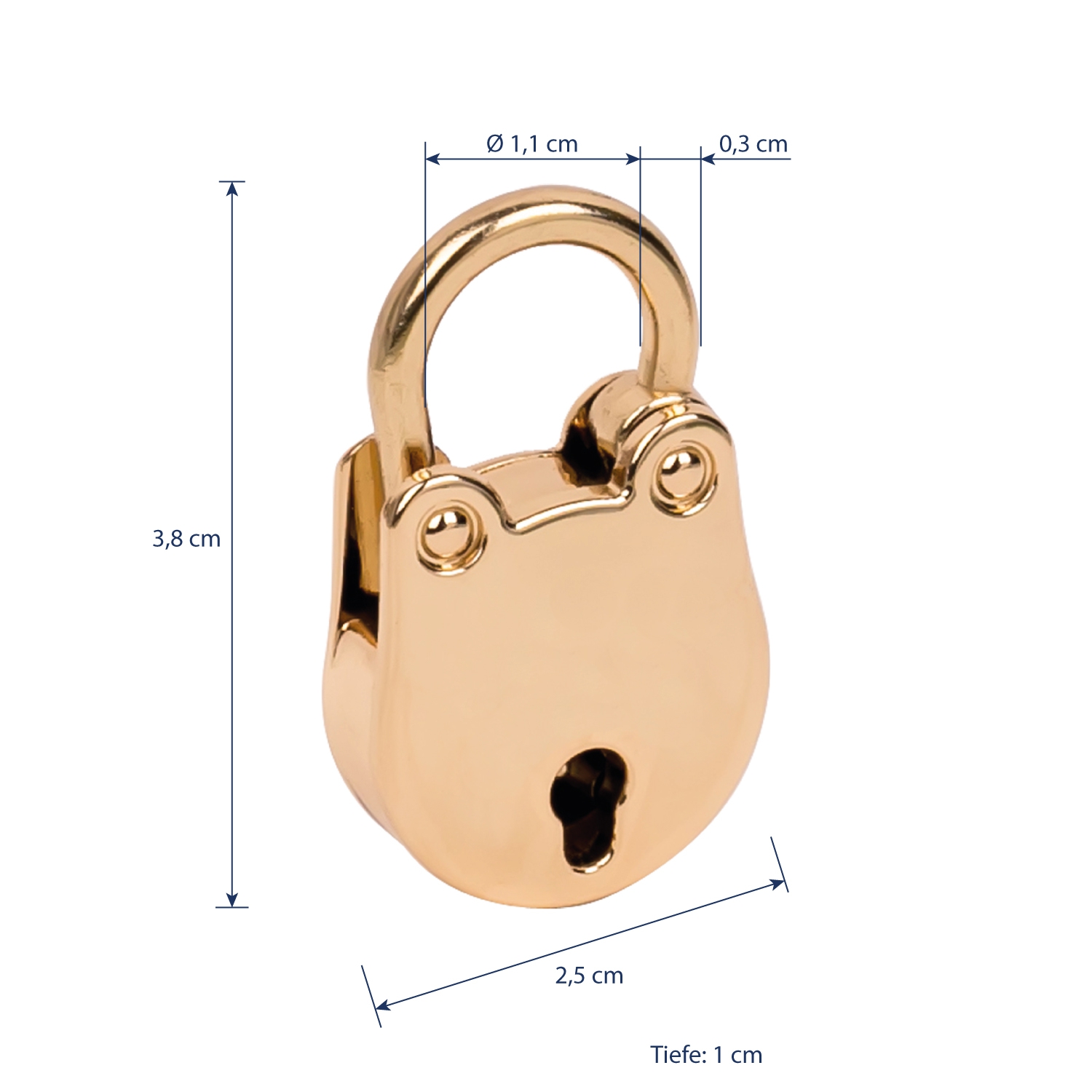 Mini Deko Vorhängeschloss in oval mit Schlüssel von HMF in Gold