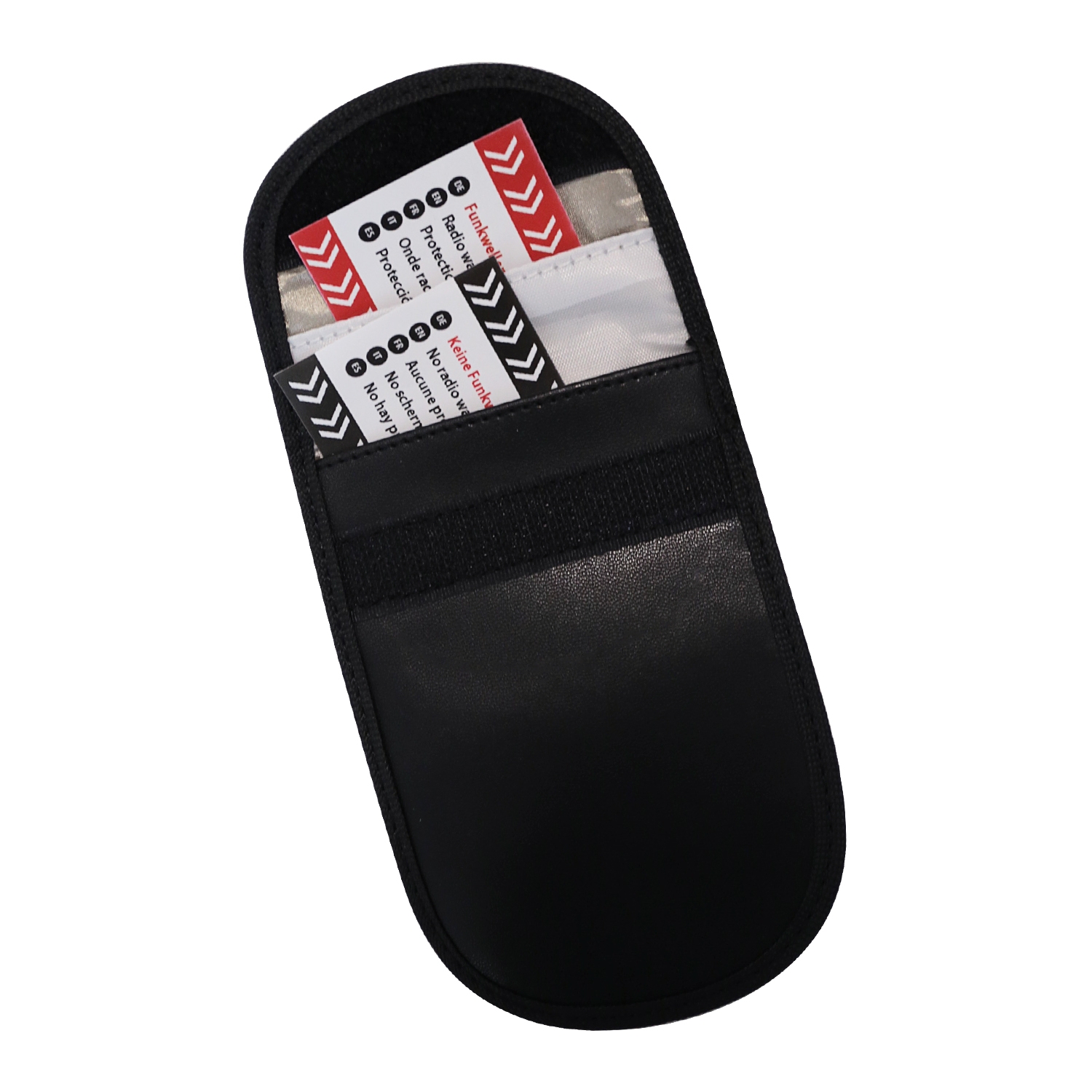 RFID Schutztasche für Smartphones und Autoschlüssel zur Abschirmung von Keyless-Go von HMF mit den Maßen 13.5 x 9.5 x 1.5 cm