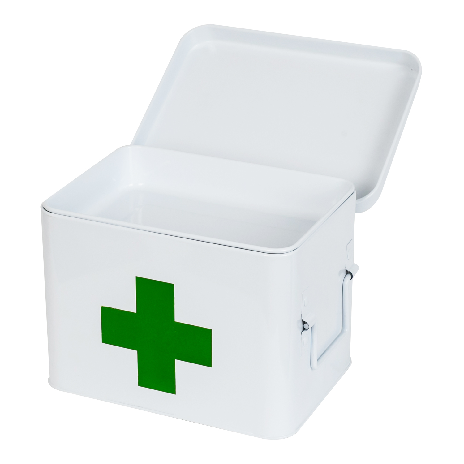 Medizinbox aus Metall von HMF in Weiß mit 22.5 cm Breite 