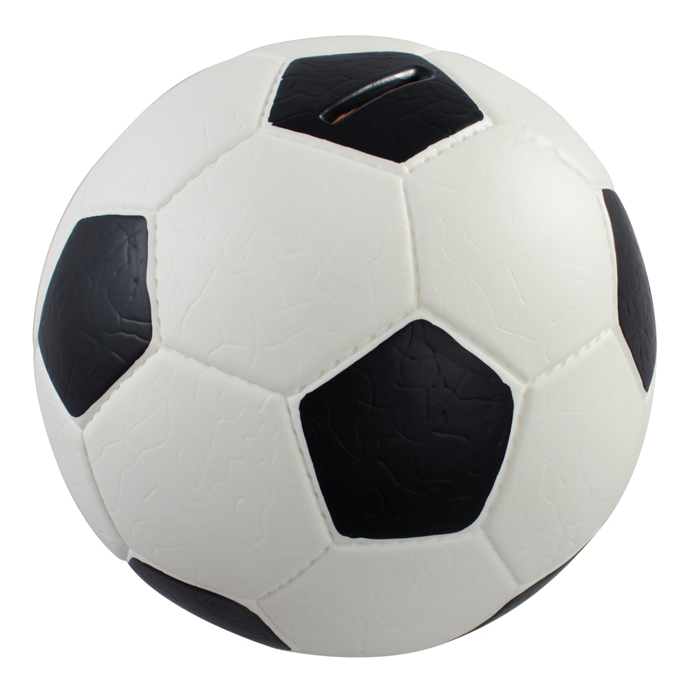 Spardose im Fußball-Look von HMF mit 15 cm Durchmesser in Weiß