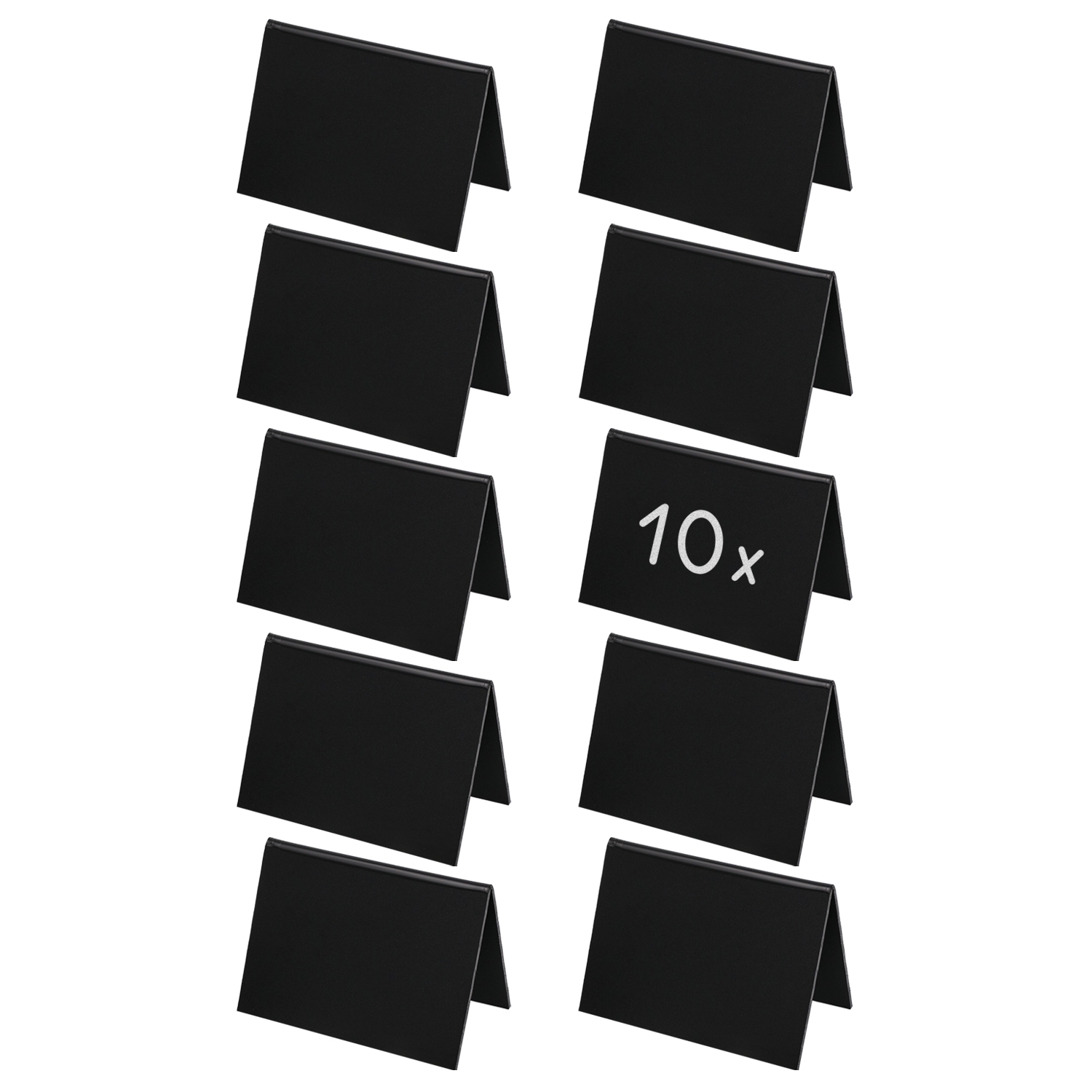 Kreidetafel als Tischaufsteller als A-Ständer im 10er Set von HMF in Schwarz