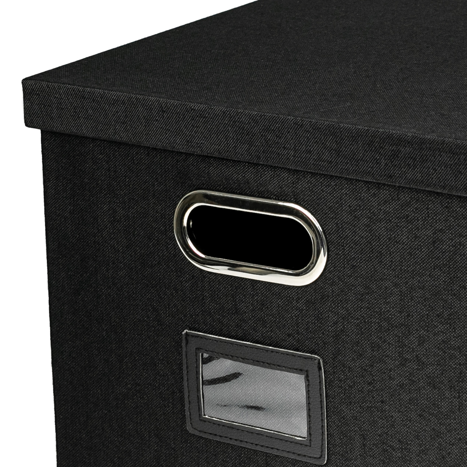 Aufbewahrungsbox für Hängeregister passend für Kallax im DIN A4 Format in Schwarz