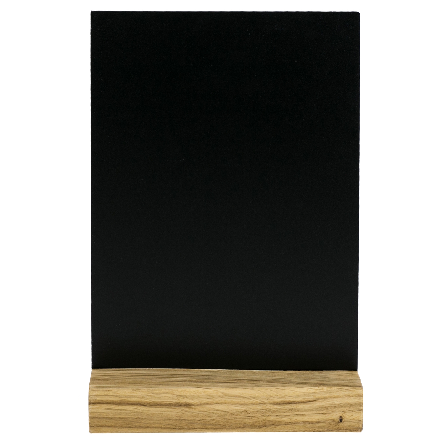 Kreidetafel mit Holzfuß als Tischaufsteller von HMF in DIN A5 Hochformat in Schwarz