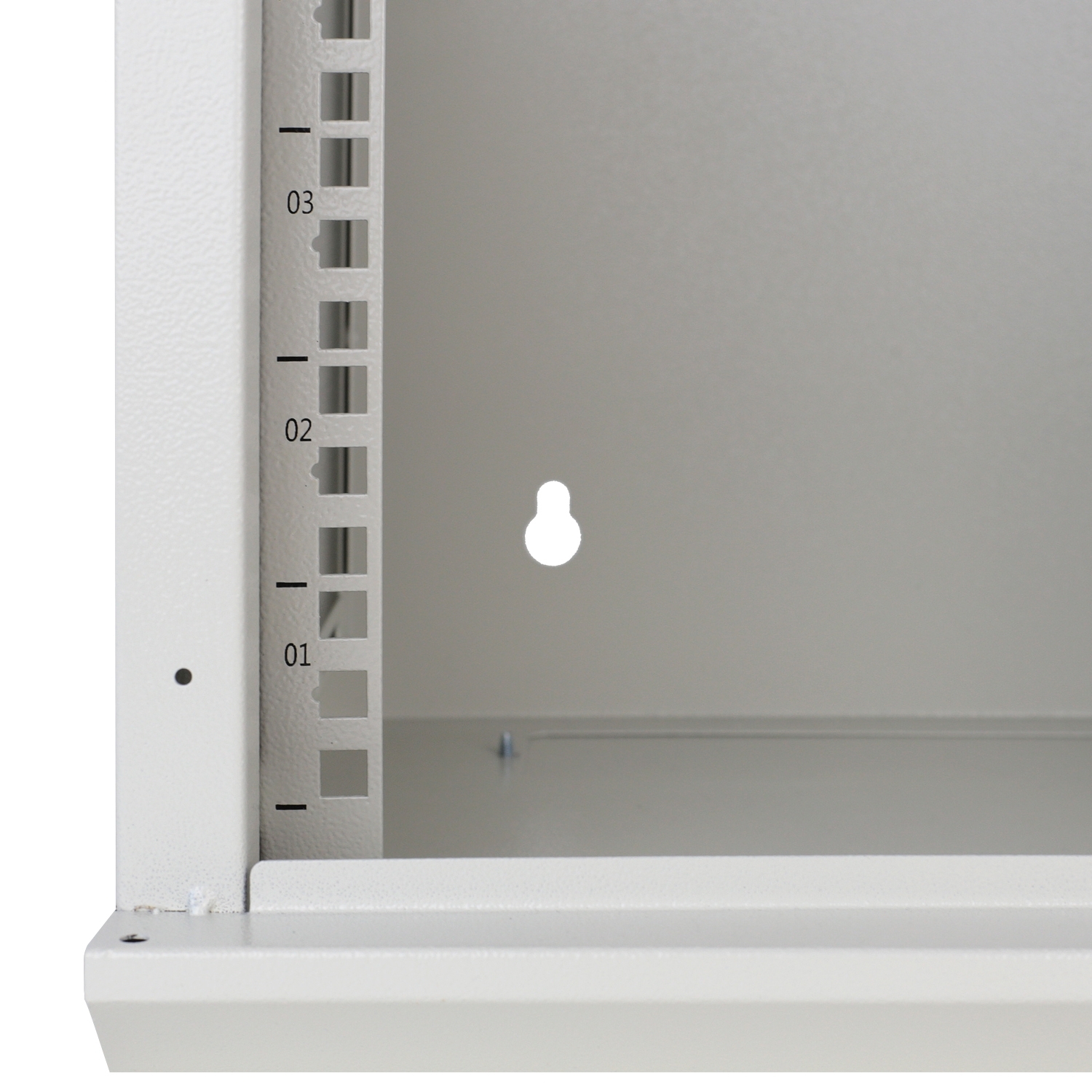 10 Zoll Serverschrank mit 12 Höheneinheiten von HMF mit 31,2 cm Breite in Lichtgrau