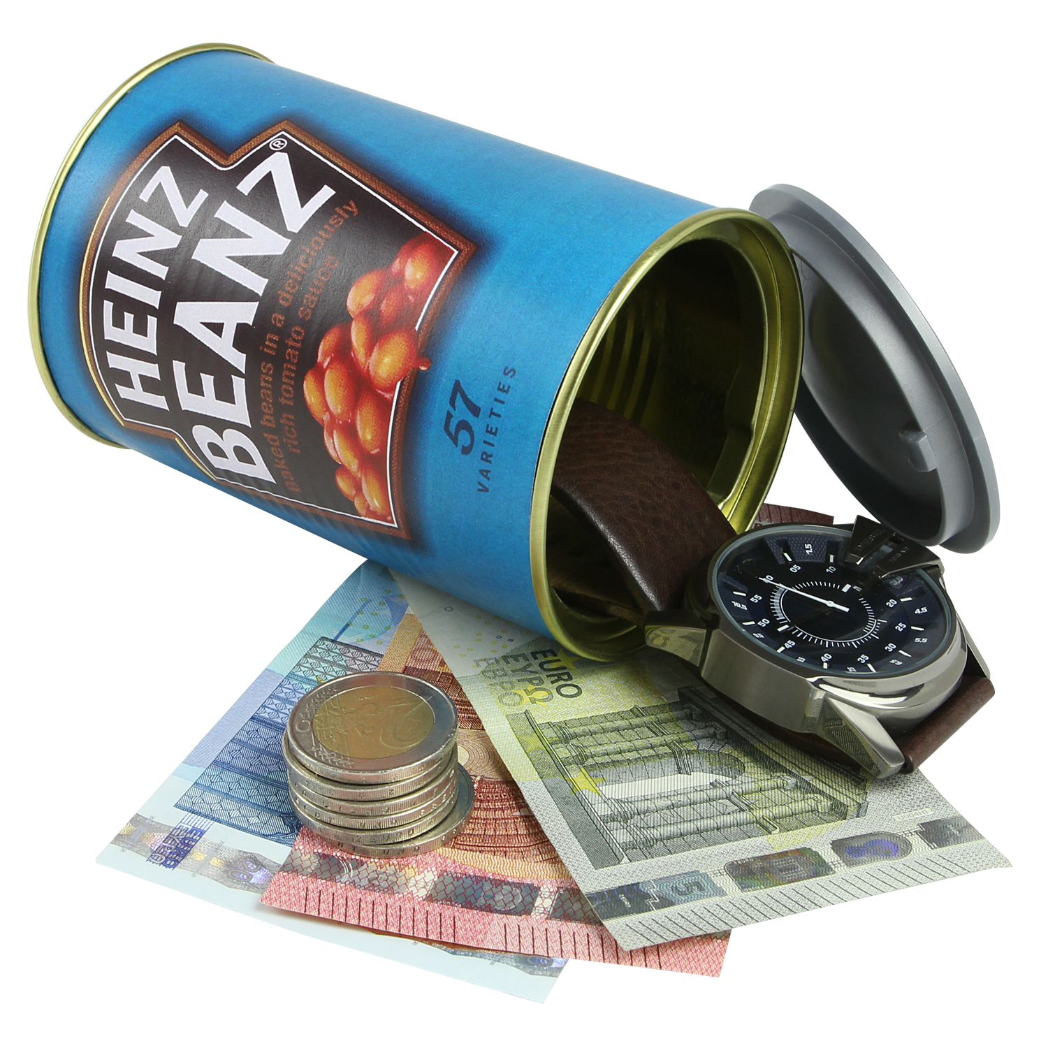 Geldkassette mit Euro-Münzzählbrett von HMF mit 30 cm Breite in Schwarz
