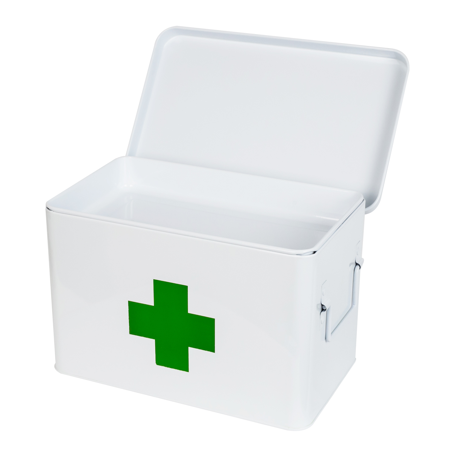 Medizinbox aus Metall von HMF in Weiß mit 32.5 cm Breite 